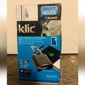 Klic Padlock Bluetooth Keyless USB Apple Android Rechargeable Lock